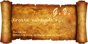 Grotte Valdemár névjegykártya